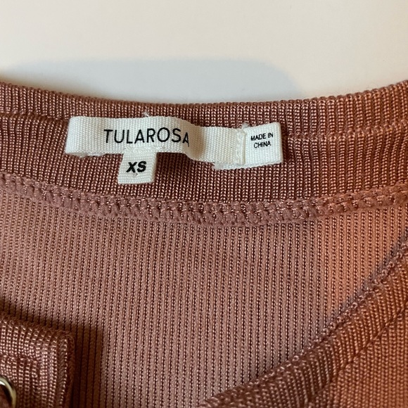 Tularosa Lace Up Ribbed Bodysuit in Nile Blush Color - Picture 5 of 7